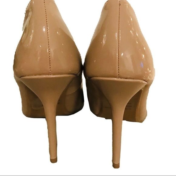 Wild Diva Taupe Patent Heels - Picture 4 of 13